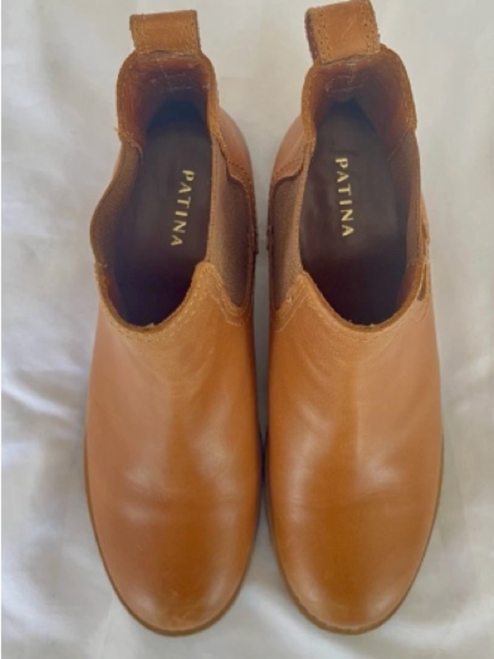 Women’s Chelsea Boots in Tan Leather Patina brand size 9.5 - Picture 2 of 5